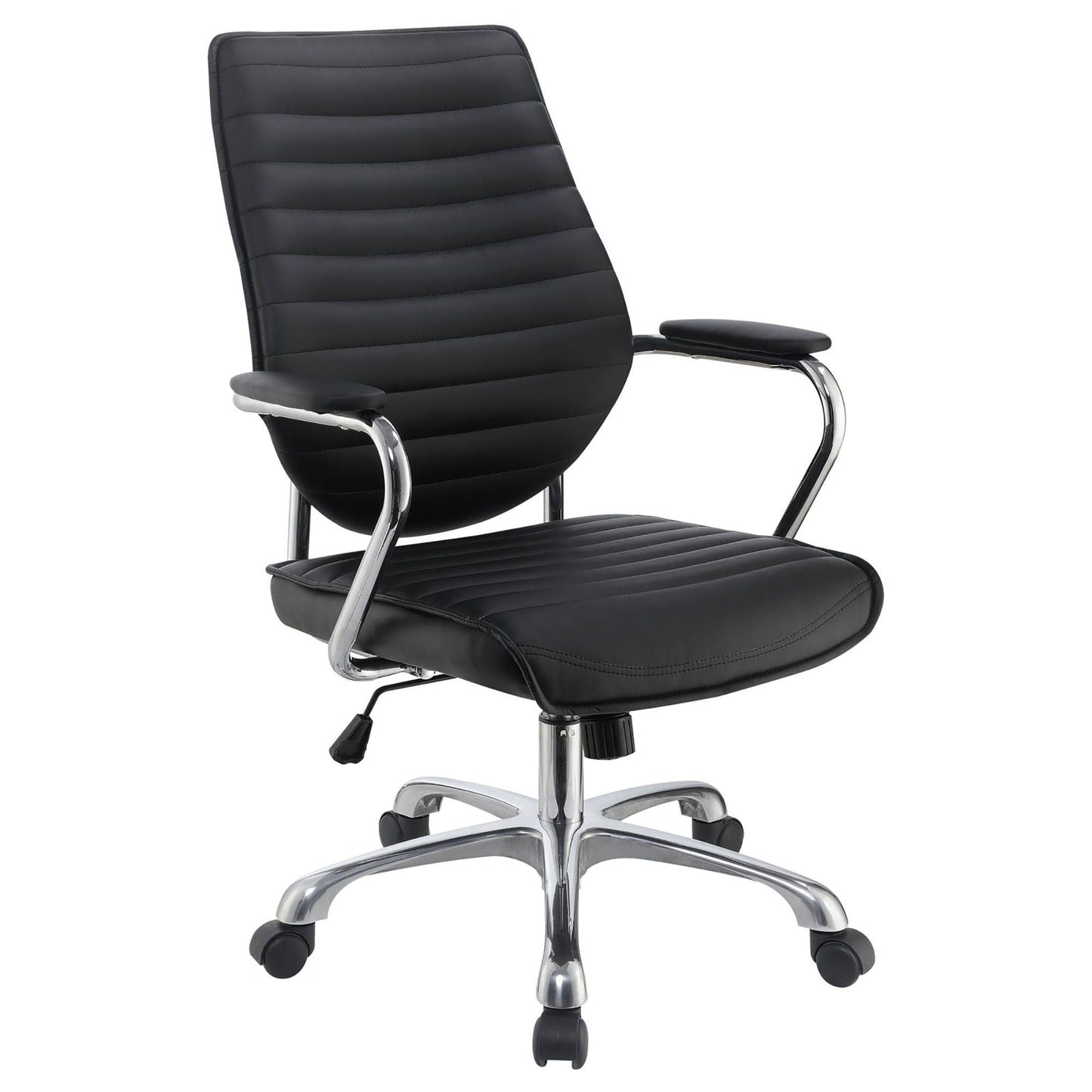 Black and Chrome Height Adjustable Swivel Office Chair