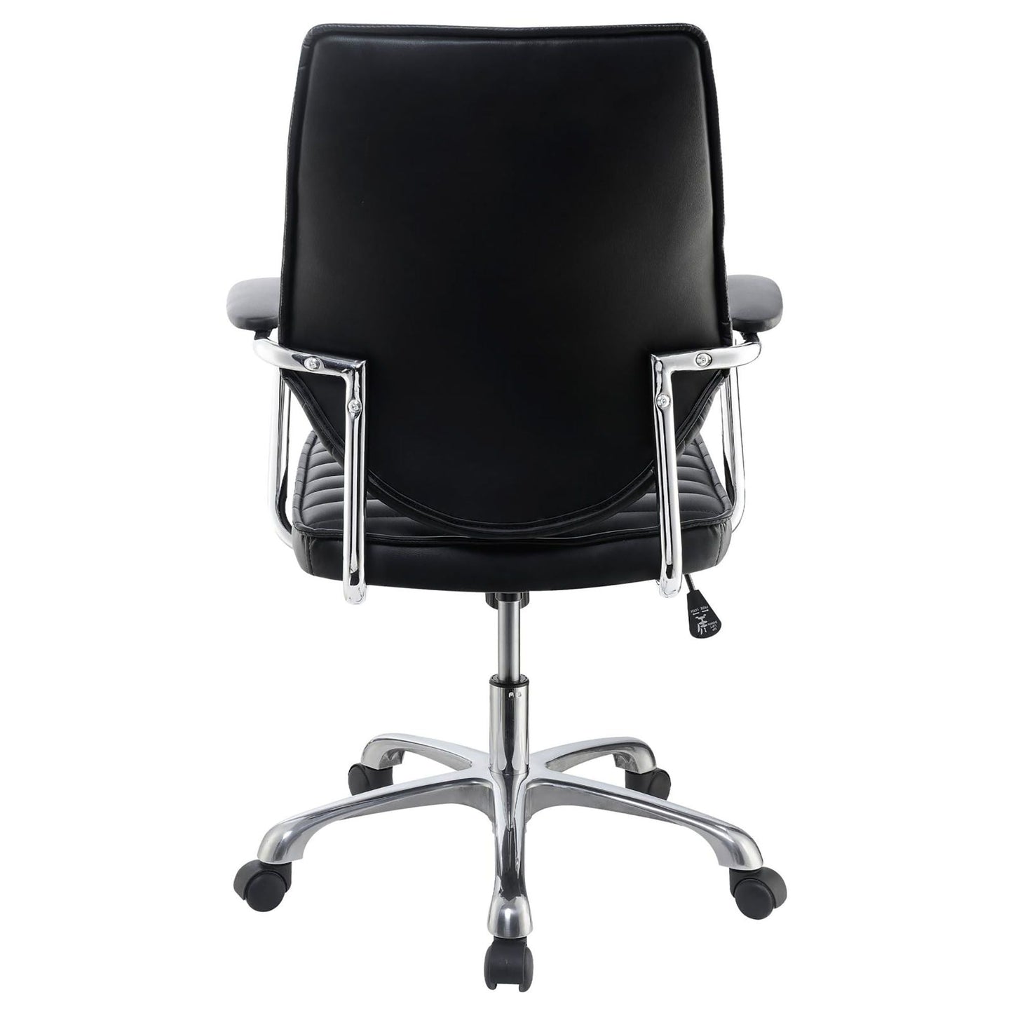 Black and Chrome Height Adjustable Swivel Office Chair