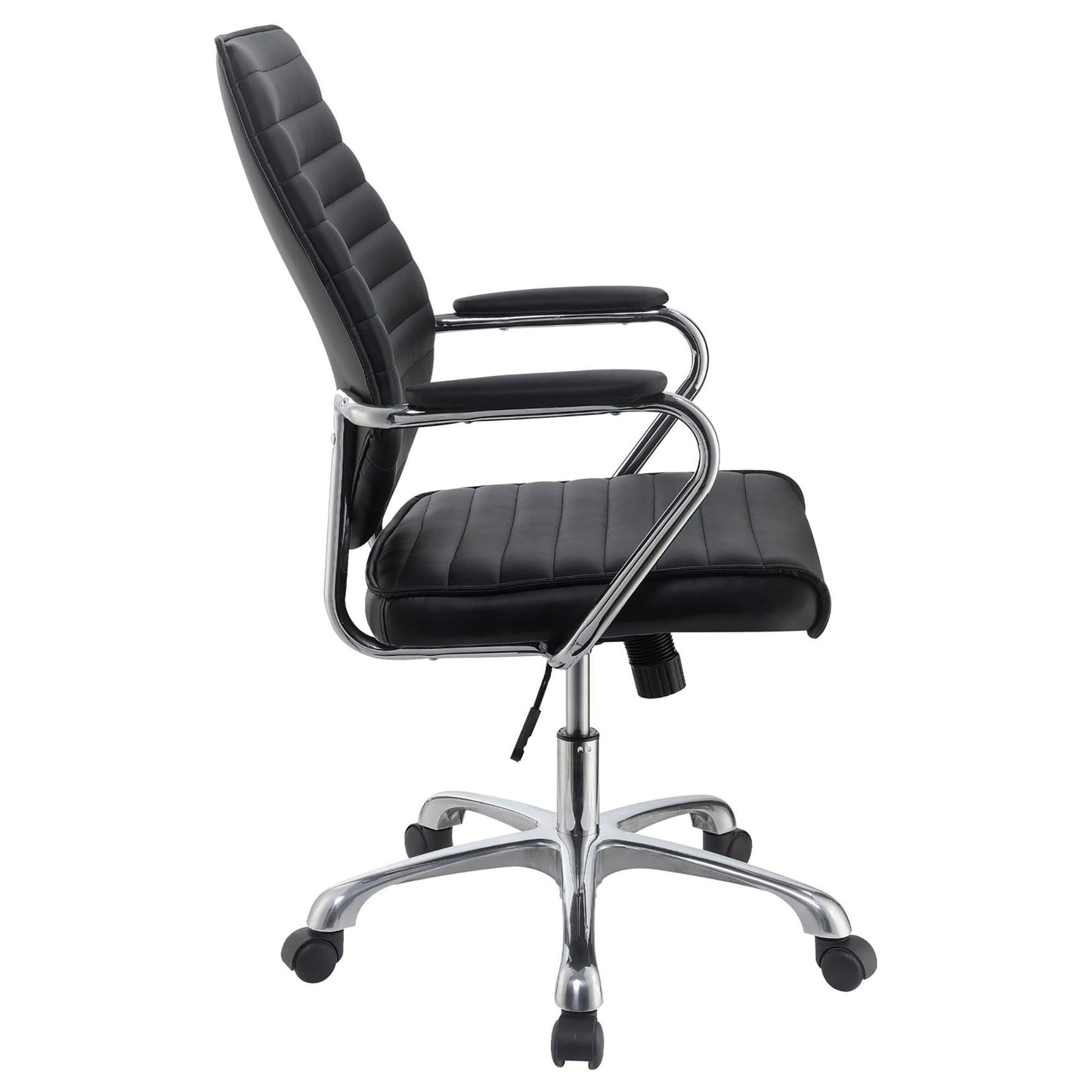 Black and Chrome Height Adjustable Swivel Office Chair