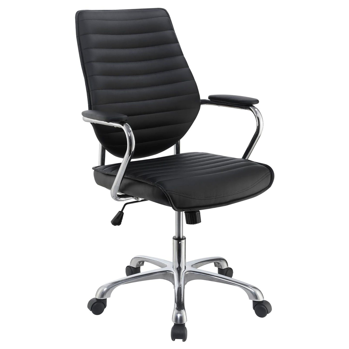 Black and Chrome Height Adjustable Swivel Office Chair