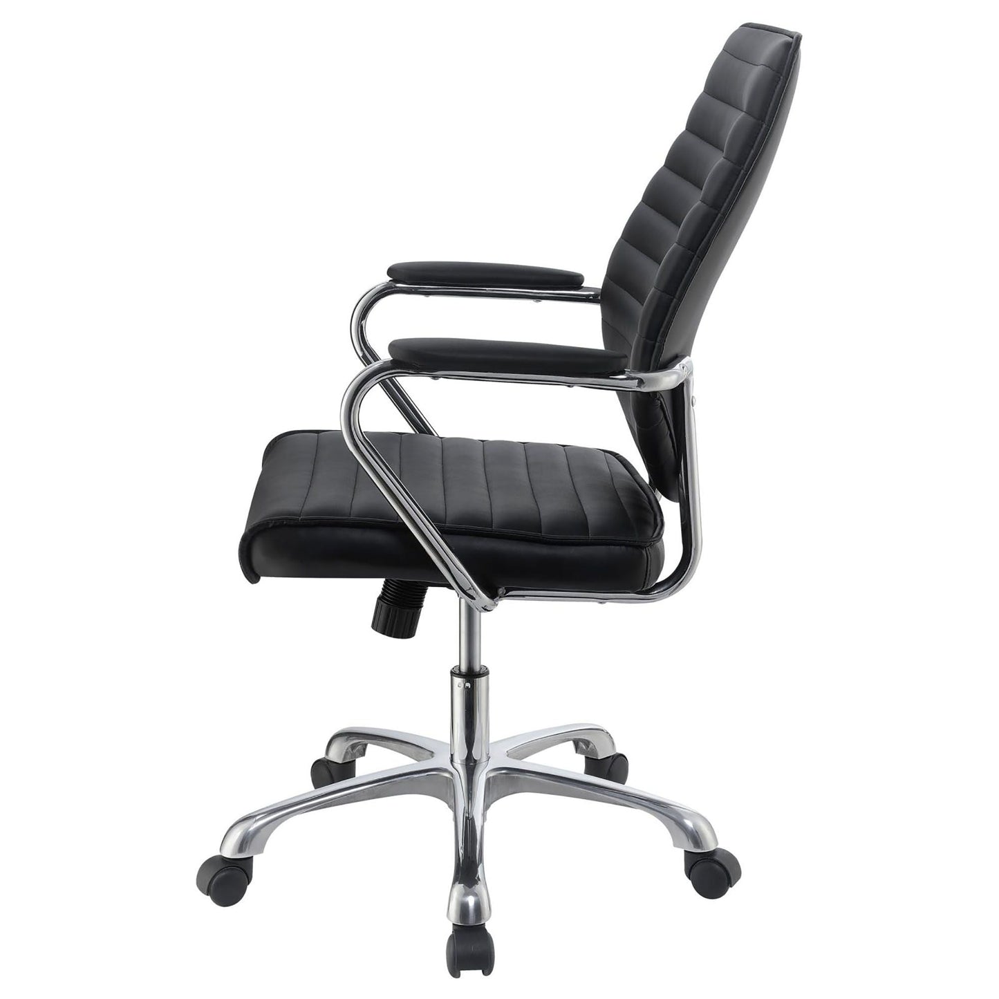 Black and Chrome Height Adjustable Swivel Office Chair