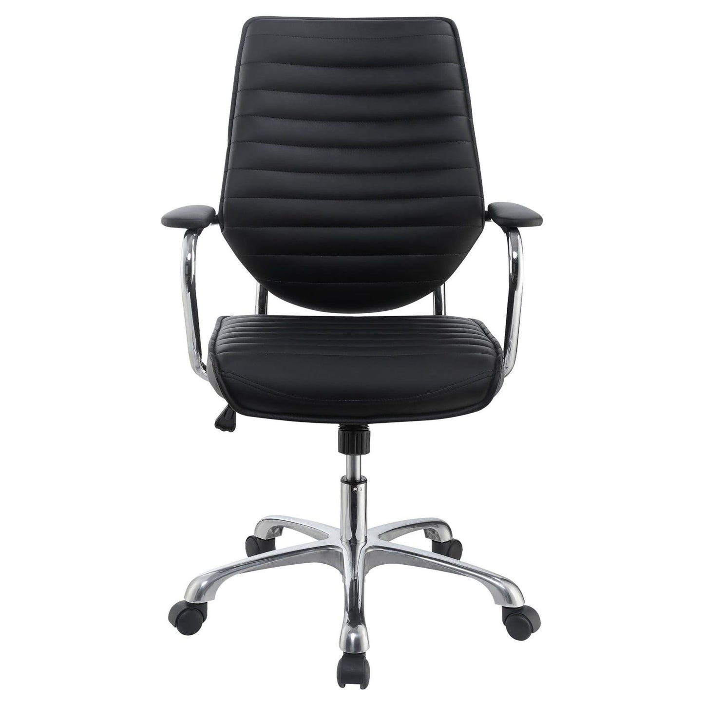Black and Chrome Height Adjustable Swivel Office Chair