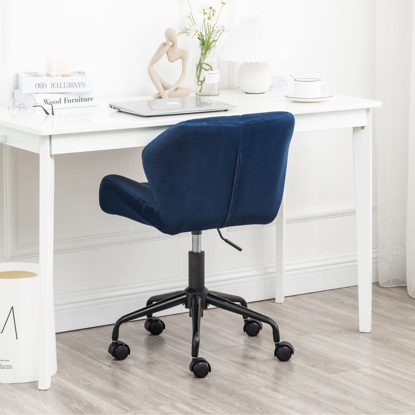 Eldon Diamond Tufted Adjustable Swivel Office Chair, Blue