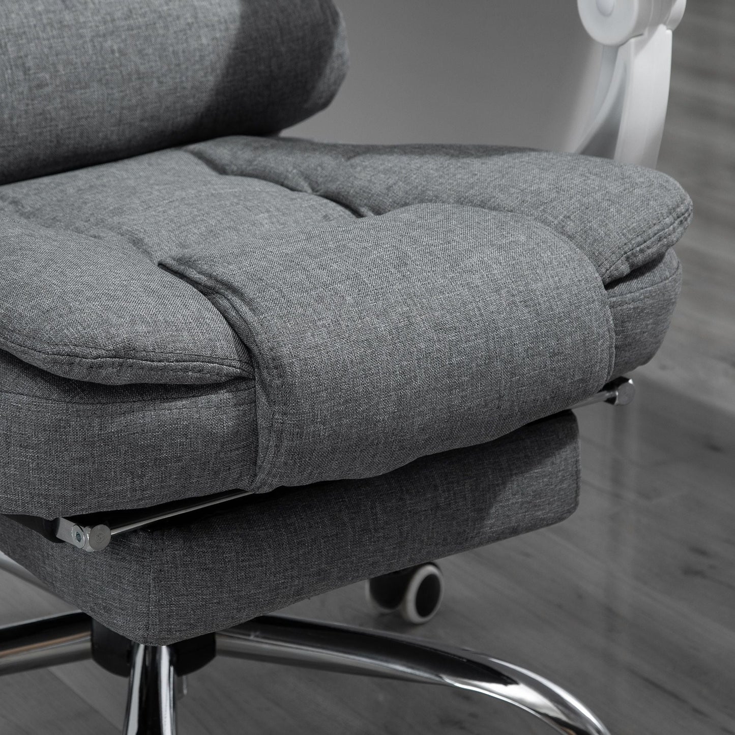Vinsetto Executive Office Chair with Footrest, Linen - Fabric Computer Chair