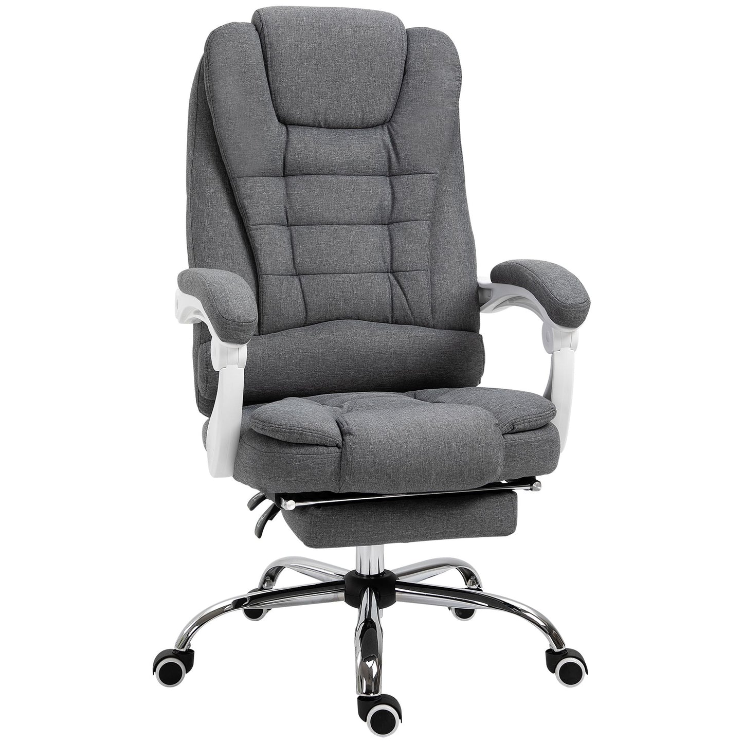 Vinsetto Executive Office Chair with Footrest, Linen - Fabric Computer Chair