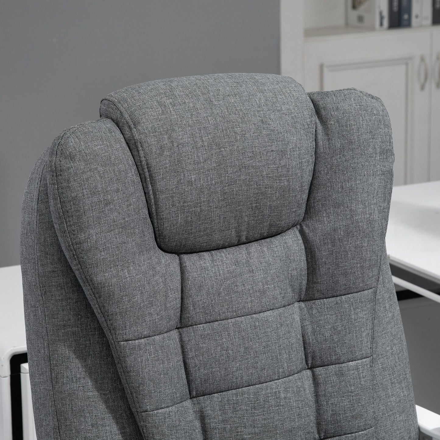 Vinsetto Executive Office Chair with Footrest, Linen - Fabric Computer Chair