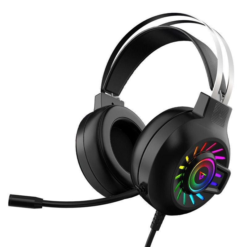 Wired microphone headband in - line headset pink game rainbow light - emitting computer 7.1 channel headset