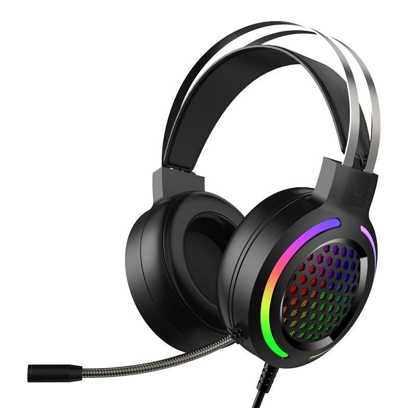 Wired Overhead Illuminated Headset Gaming Gaming RGB Illuminated with Microphone Headset