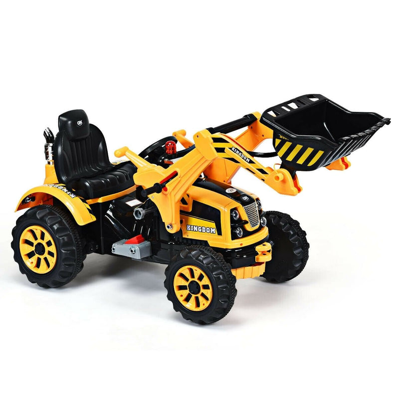 12 V Battery Powered Kids Ride on Dumper Truck - Yellow. - Color: Yellow - Asmota