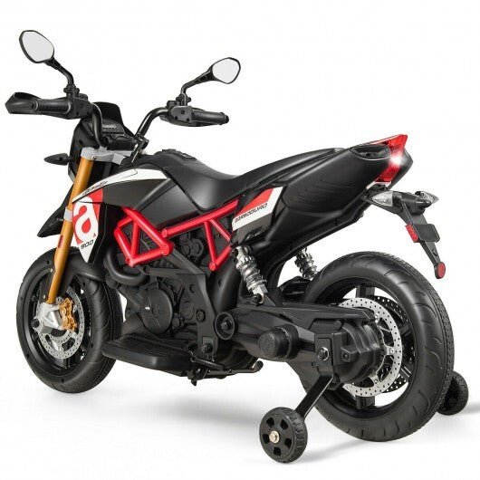 12V Kids Ride - On Motorcycle Aprilia Licensed with Sounds and Music - Red - Color: Red - Asmota