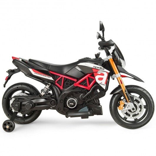 12V Kids Ride - On Motorcycle Aprilia Licensed with Sounds and Music - Red - Color: Red - Asmota