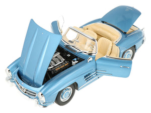 1958 Mercedes - Benz 300 SL Roadster (W198) Blue Metallic 1/18 Diecast Model Car by Minichamps