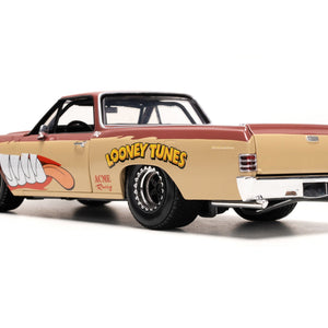 1967 Chevrolet El Camino Brown and Beige with Graphics and Tasmanian Devil (Taz) Diecast Figure 