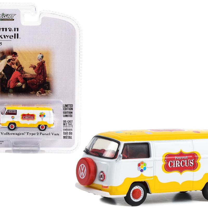 1971 Volkswagen Type 2 Panel Van Yellow and White with Red Interior 