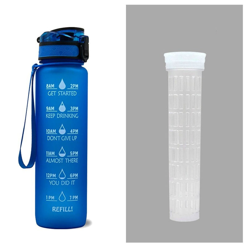 1L Tritan Water Bottle With Time Marker Bounce Cover Motivational Water Bottle Cycling Leakproof Cup For Sports Fitness Bottles - Asmota