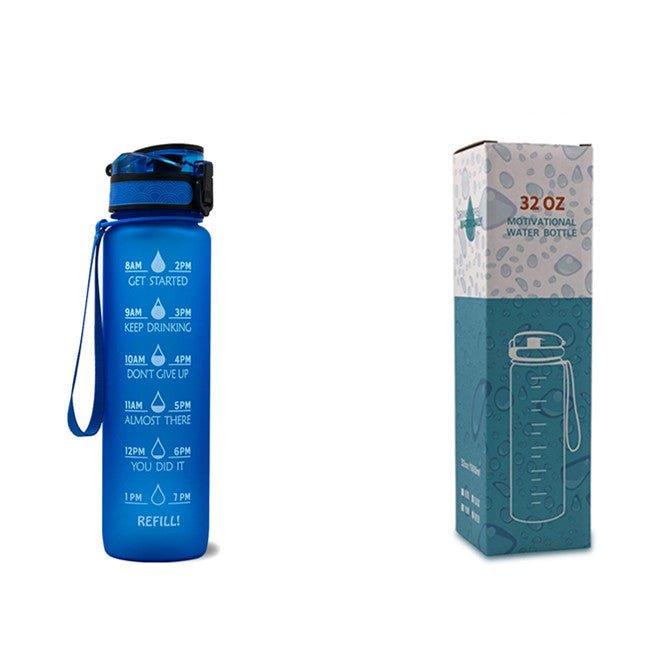1L Tritan Water Bottle With Time Marker Bounce Cover Motivational Water Bottle Cycling Leakproof Cup For Sports Fitness Bottles - Asmota