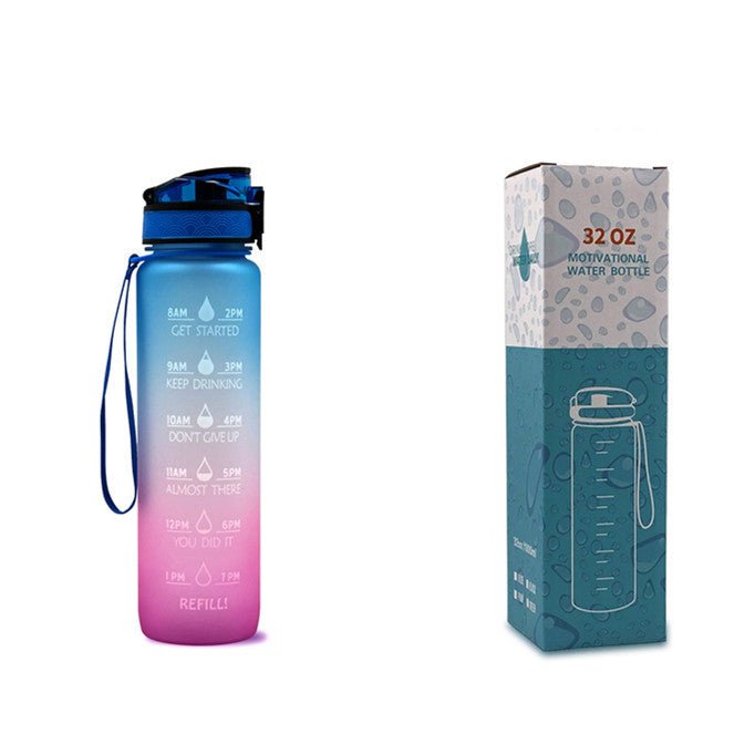 1L Tritan Water Bottle With Time Marker Bounce Cover Motivational Water Bottle Cycling Leakproof Cup For Sports Fitness Bottles - Asmota