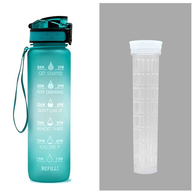 1L Tritan Water Bottle With Time Marker Bounce Cover Motivational Water Bottle Cycling Leakproof Cup For Sports Fitness Bottles - Asmota
