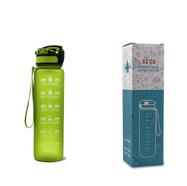 1L Tritan Water Bottle With Time Marker Bounce Cover Motivational Water Bottle Cycling Leakproof Cup For Sports Fitness Bottles - Asmota