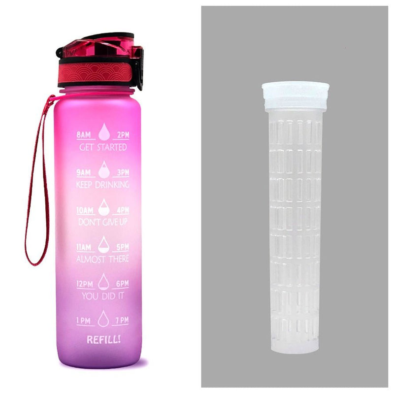 1L Tritan Water Bottle With Time Marker Bounce Cover Motivational Water Bottle Cycling Leakproof Cup For Sports Fitness Bottles - Asmota