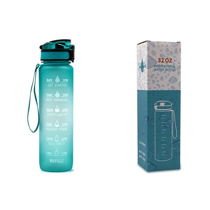 1L Tritan Water Bottle With Time Marker Bounce Cover Motivational Water Bottle Cycling Leakproof Cup For Sports Fitness Bottles - Asmota