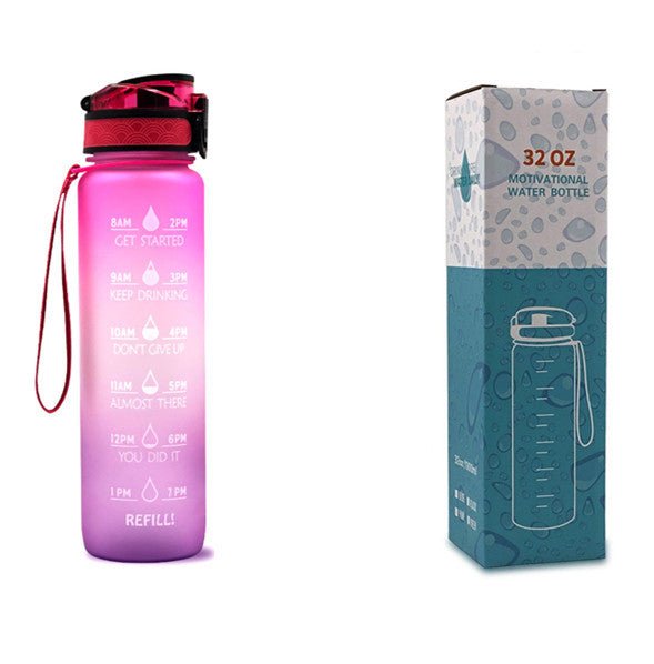 1L Tritan Water Bottle With Time Marker Bounce Cover Motivational Water Bottle Cycling Leakproof Cup For Sports Fitness Bottles - Asmota