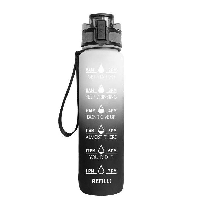 1L Tritan Water Bottle With Time Marker Bounce Cover Motivational Water Bottle Cycling Leakproof Cup For Sports Fitness Bottles - Asmota