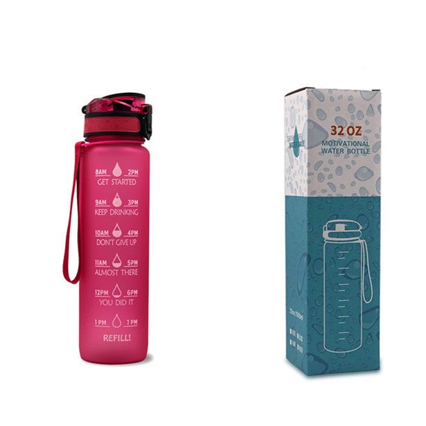 1L Tritan Water Bottle With Time Marker Bounce Cover Motivational Water Bottle Cycling Leakproof Cup For Sports Fitness Bottles - Asmota