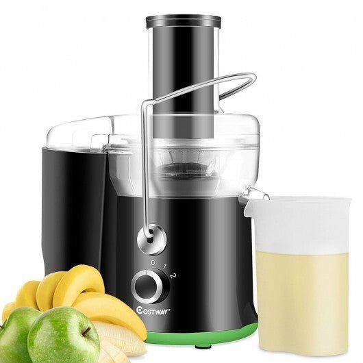 2 Speed Wide Mouth Fruit and Vegetable Centrifugal Electric Juicer - Color: Black - Asmota