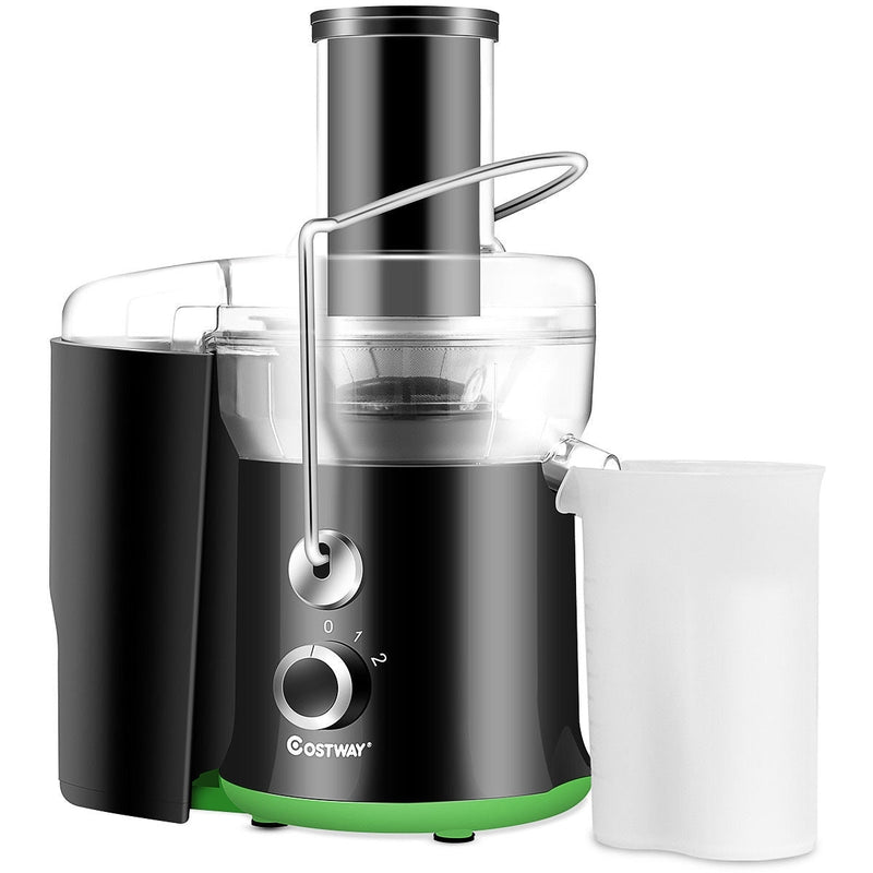 2 Speed Wide Mouth Fruit and Vegetable Centrifugal Electric Juicer - Color: Black - Asmota