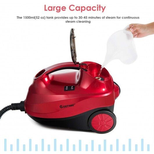 2000W Heavy Duty Multi - purpose Steam Cleaner Mop with Detachable Handheld Unit - Red - Color: Red - Asmota