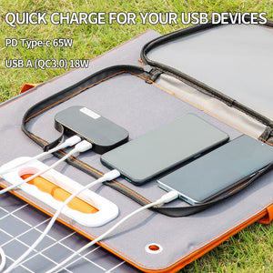 200W Peak Power Station, Flashfish CPAP Battery 166Wh 45000mAh Backup Power Pack With 60W 18V Portable Solar Panel, FLASHFISH Foldable Solar Charger