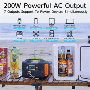 200W Portable Power Station; FlashFish 40800mAh Solar Generator with 60W 18V ETFE Portable Solar Panel; Flashfish Foldable Solar Charger