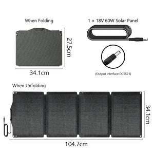200W Portable Power Station; FlashFish 40800mAh Solar Generator with 60W 18V ETFE Portable Solar Panel; Flashfish Foldable Solar Charger