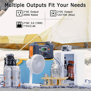 200W Portable Power Station; FlashFish 40800mAh Solar Generator with 60W 18V ETFE Portable Solar Panel; Flashfish Foldable Solar Charger