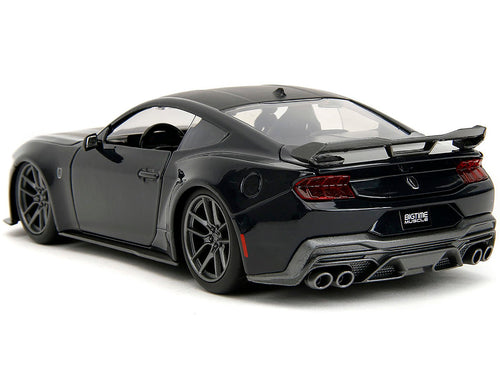 2024 Ford Mustang Dark House Black Metallic with Matt Black Hood and Top "Bigtime Muscle" Series 1/24 Diecast Model Car by Jada - Asmota