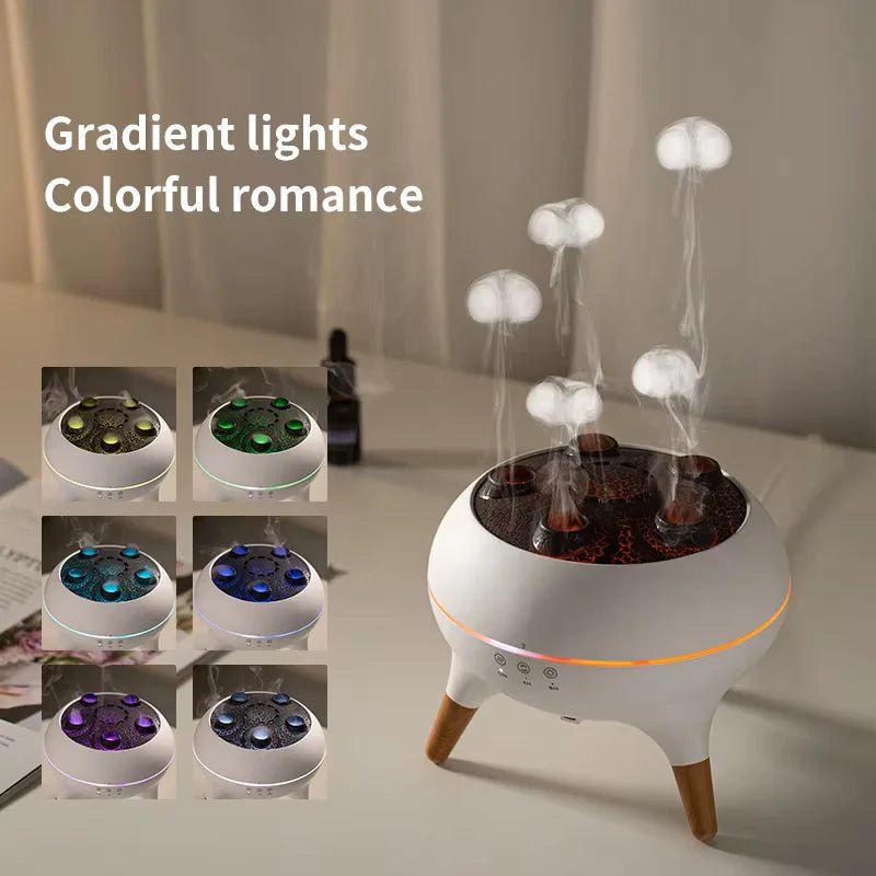 2025 Volcano Aroma Diffuser Spray Electric Essential Oil Diffuser with Jellyfish Mist Fog - Asmota