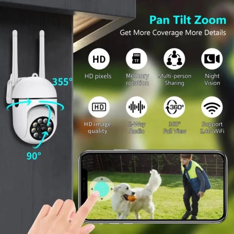 2.4G WiFi Security Camera Night Vision 2MP 1080P HD Wireless IP Camera 360 Rotating Remote Surveillance Cameras Indoor Monitoring - Asmota