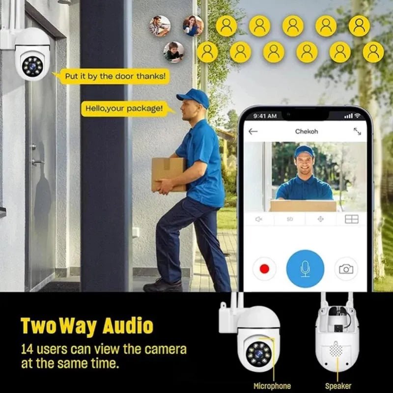 2.4G WiFi Security Camera Night Vision 2MP 1080P HD Wireless IP Camera 360 Rotating Remote Surveillance Cameras Indoor Monitoring - Asmota