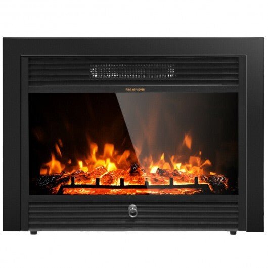 28.5 Inch Electric Fireplace Recessed with 3 Flame Colors - Color: Black - Size: 28.5 inches - Asmota