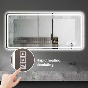28*60inch LED Bathroom Vanity Mirror ,wall mirror,Anti - Fog, Dimmable,Shatter - Proof Tempered Glass, Ideal for Bathroom Wall Decor, Beauty Makeup and Shaving