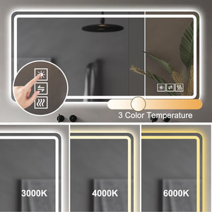 28*60inch LED Bathroom Vanity Mirror ,wall mirror,Anti - Fog, Dimmable,Shatter - Proof Tempered Glass, Ideal for Bathroom Wall Decor, Beauty Makeup and Shaving