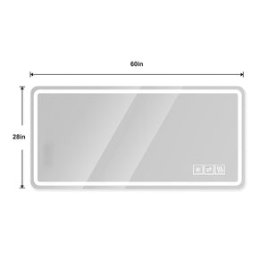28*60inch LED Bathroom Vanity Mirror ,wall mirror,Anti - Fog, Dimmable,Shatter - Proof Tempered Glass, Ideal for Bathroom Wall Decor, Beauty Makeup and Shaving