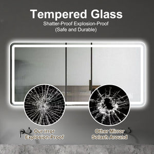 28*60inch LED Bathroom Vanity Mirror ,wall mirror,Anti - Fog, Dimmable,Shatter - Proof Tempered Glass, Ideal for Bathroom Wall Decor, Beauty Makeup and Shaving