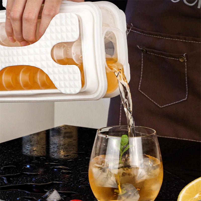 2in1 Portable Silicone Ice Ball Mold Ice Maker Water Bottle Ice Cube Mould Bottle Creative Ice Ball Diamond Curling Summer Kitchen Gadgets - Asmota