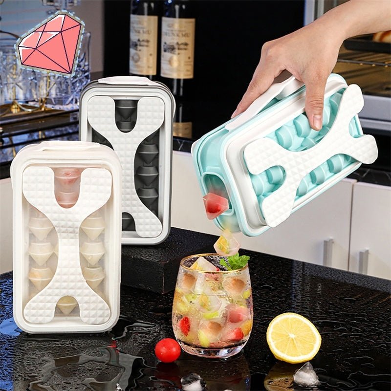 2in1 Portable Silicone Ice Ball Mold Ice Maker Water Bottle Ice Cube Mould Bottle Creative Ice Ball Diamond Curling Summer Kitchen Gadgets - Asmota