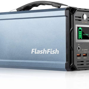 300W Solar Generator, FlashFish 60000mAh Portable Power Station Camping Potable Generator, CPAP Battery Recharged by Solar Panel/Wall Outlet/Car, 110V AC Out/DC 12V /QC USB Ports for CPAP Camp Travel