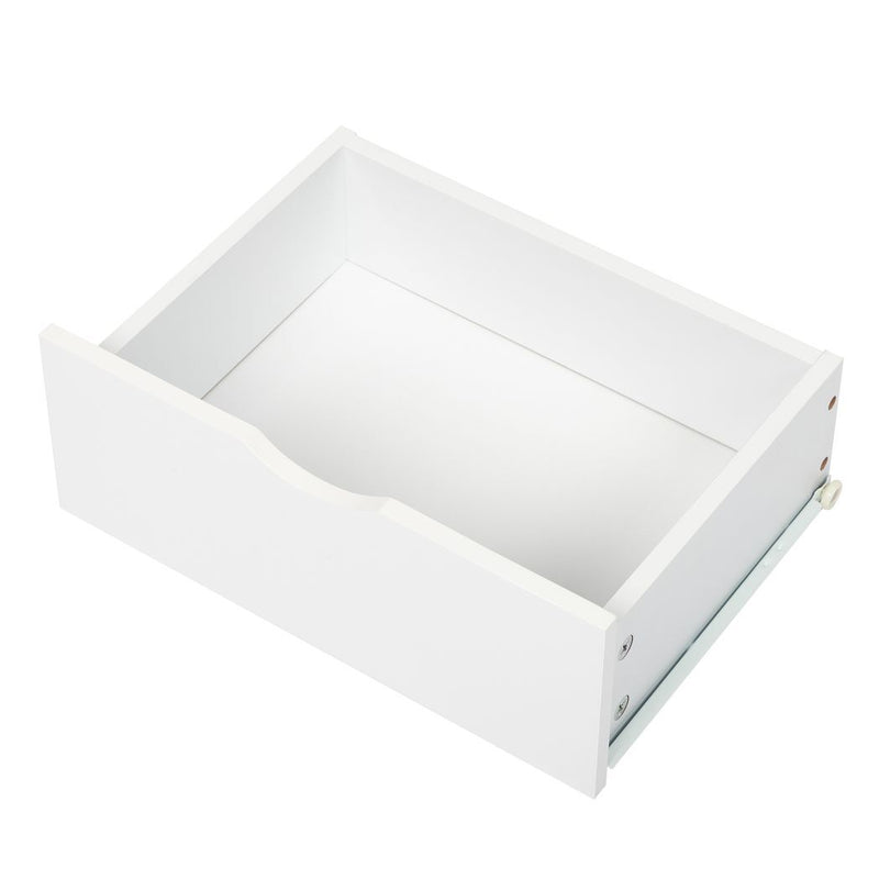 40*30*60cm Simple And Modern White Cabinet, Wood Color Legs, MDF Spray Paint, High Legs, Two Drawers, Bedside Table - Asmota