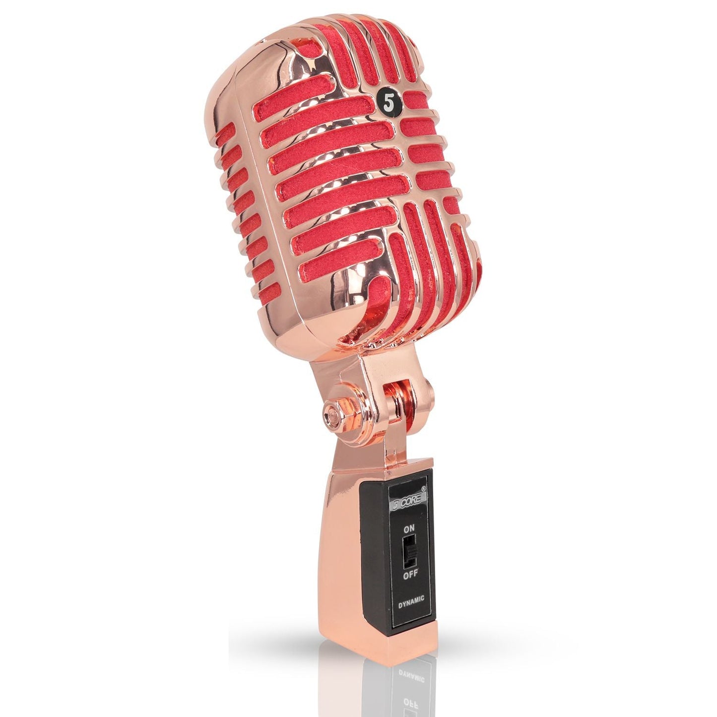 5 Core Classic Retro Microphone Dynamic (ALL METAL BODY) - Old Vintage Style Unidirectional Cardioid Mic w/ XLR Input Universal Stand Compatible | Live Performance |Singing In Studio |Recording Gold