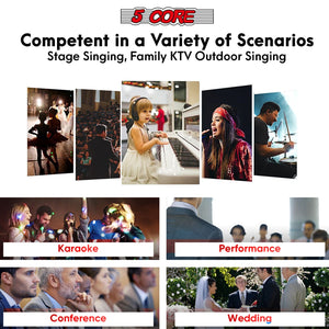 5 CORE Microphone Dynamic Vocal Handheld Mic Cardioid Unidirectional Microfono w On Off Switch + XLR Audio Cable for Singing Karaoke Public Speaking & Parties - PM 1O1 BLK